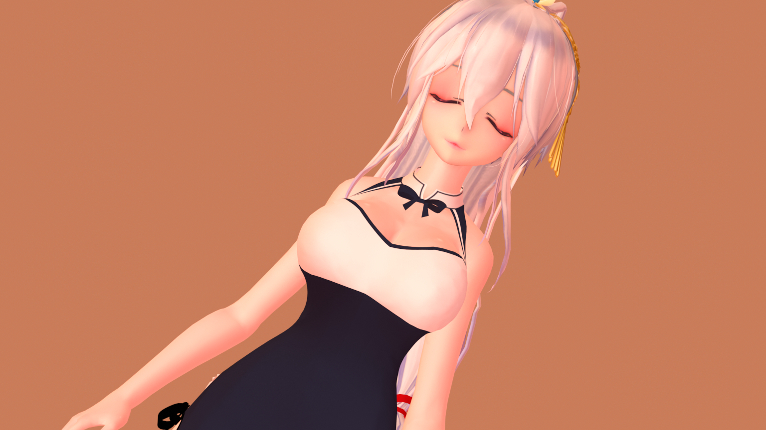 布料解算/弱音MMD-桃花旗袍